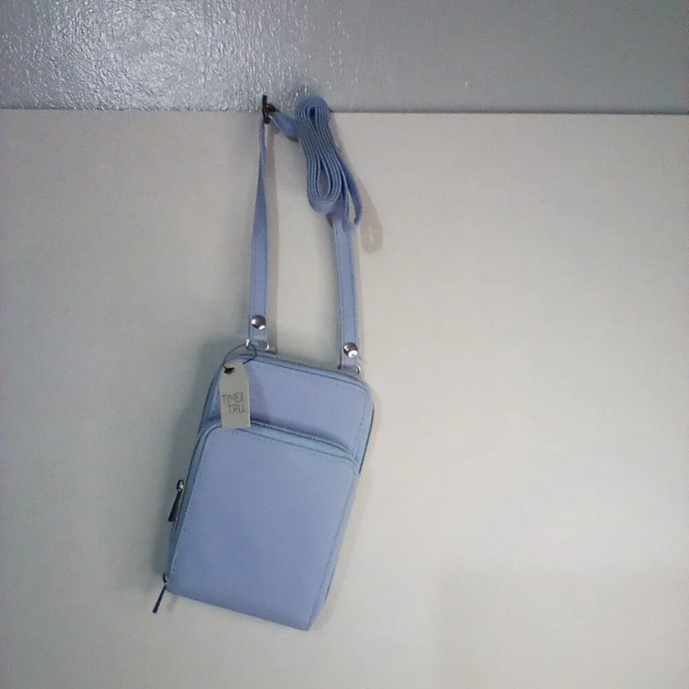 TIME AND TRUE‎ CROSS BODY PURSE LIGHT BLUE